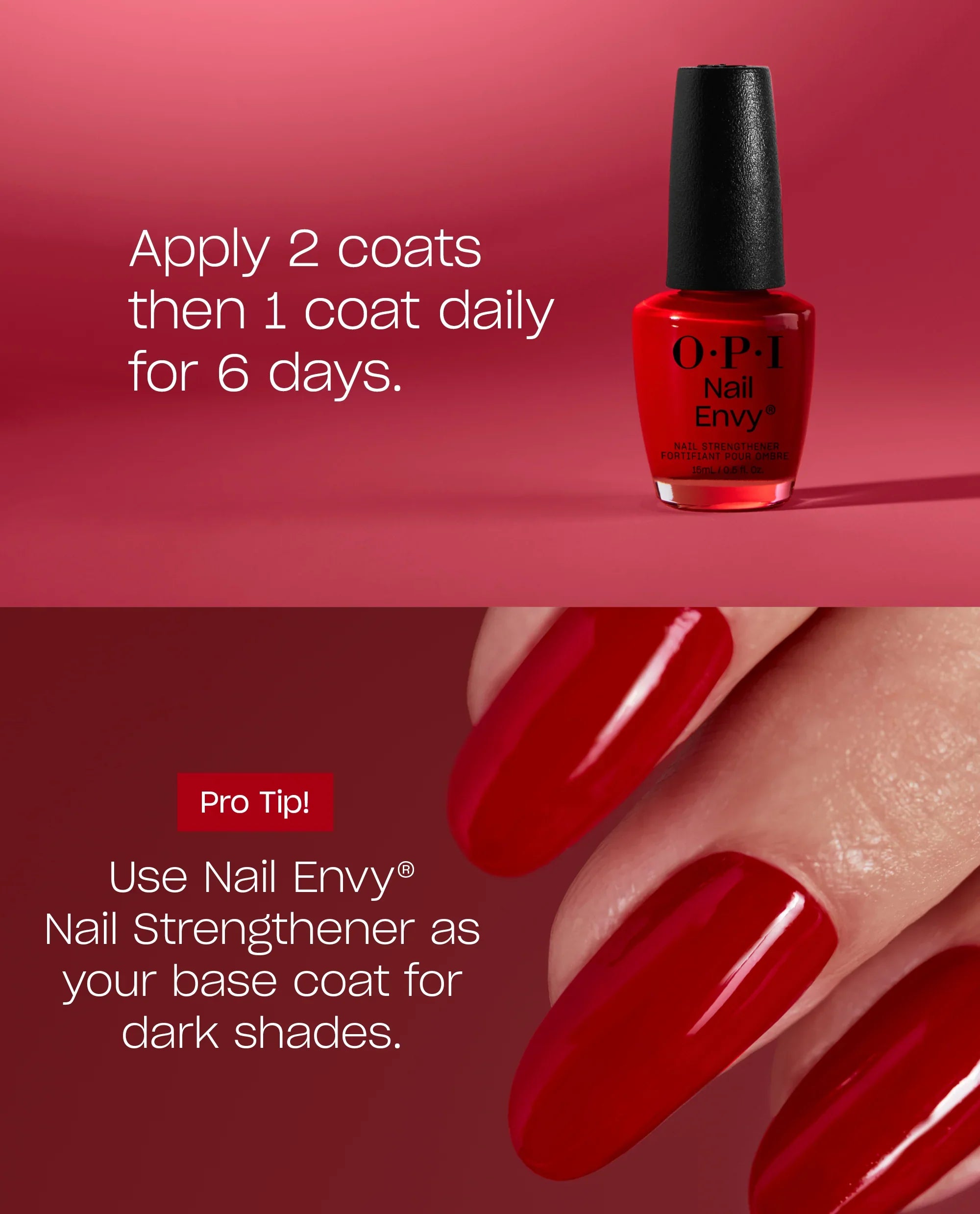 OPI Nail Envy Nail Strengthener Strength 0.5 oz - Big Apple Red
