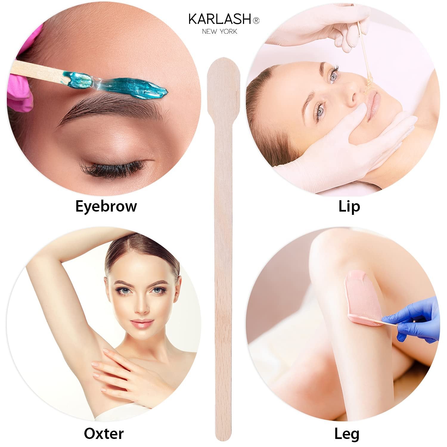 Karlash Pack of 500 - Brow Wax Sticks Small Wax Spatulas Applicator
