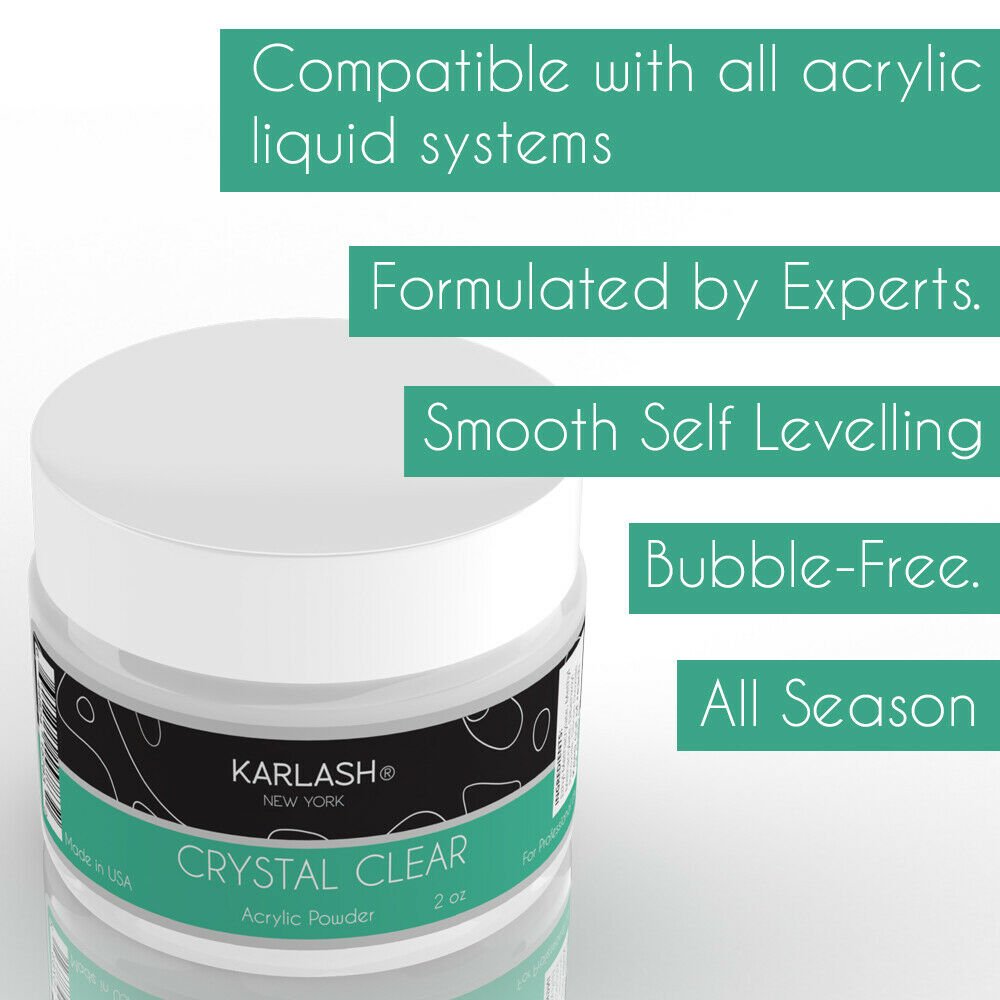 Karlash Professional Acrylic Powder Crystal Clear 2oz (BULK DISCOUNT)